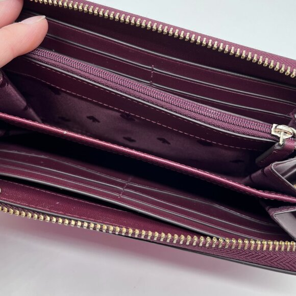 Kate Spade Staci Purple & Pink Color Block Large Bifold Wallet - Picture 9 of 12